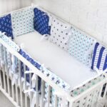 cot with blue sides