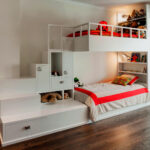 bunk bed with red