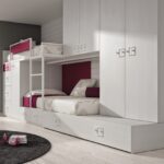 bunk bed with side wardrobes