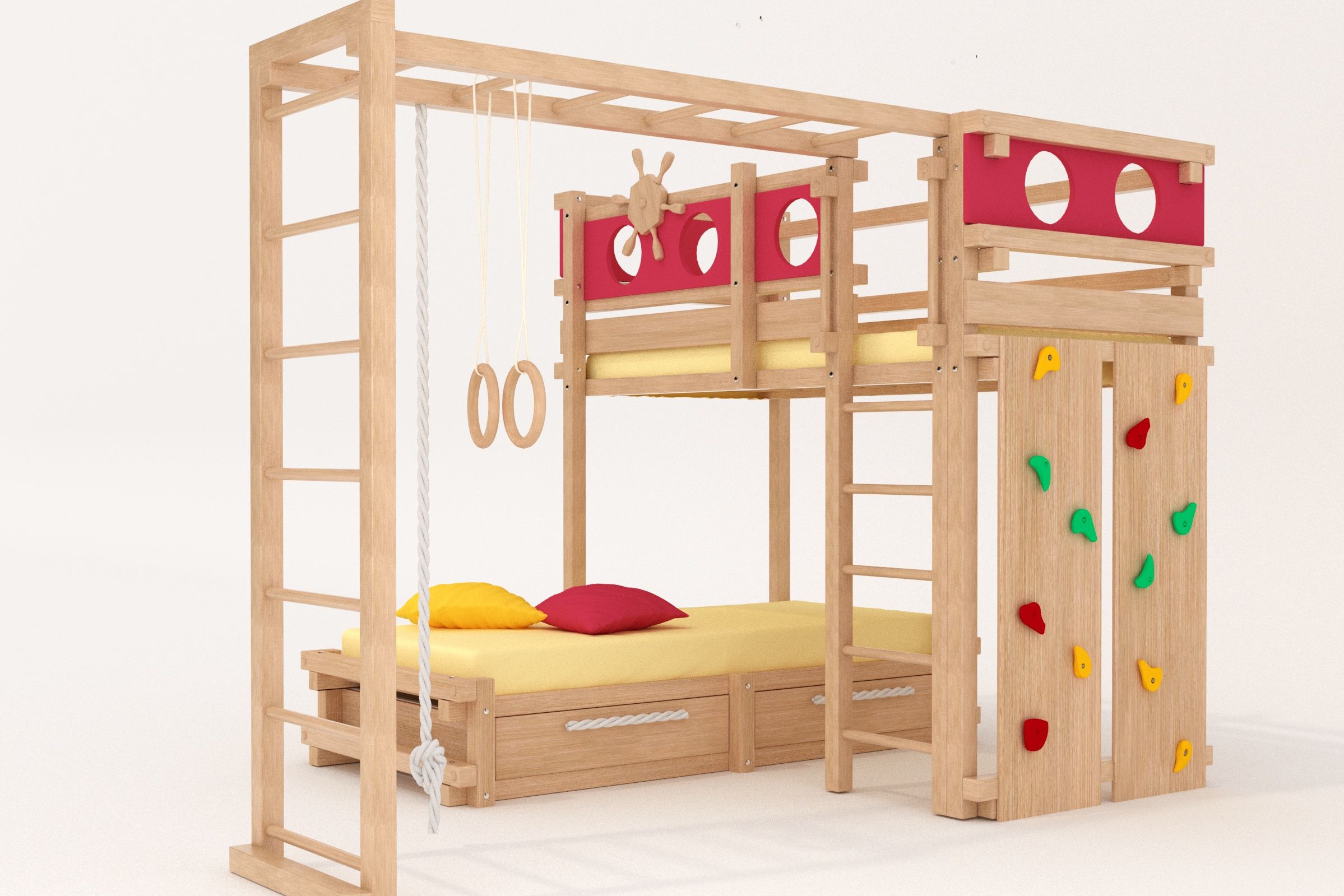 bed with play area