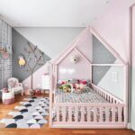 pink baby bed