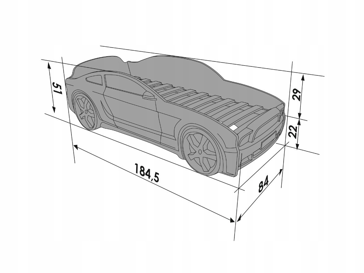 crtež dječjeg kreveta u automobilu