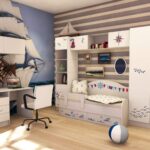 kids marine furniture striped wall