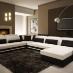 corner sofa white-black