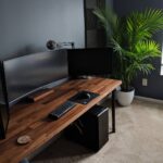 computer desk made of blackboard