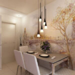 wall near the table in the kitchen decoration photo