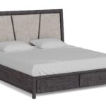 gray wooden bed