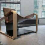 bent armchair made of wood