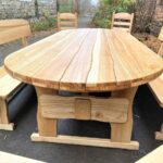 outdoor table and benches