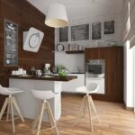 dark wood kitchen set