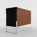 cabinet made of wooden slats