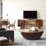 meuble tv en bois avec fenêtre