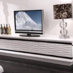 TV stand white embossed