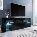 black tv stand with illumination