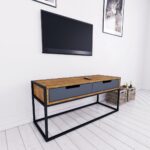 TV stand on a black stand