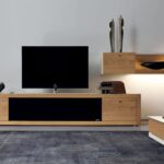 TV stand with black window