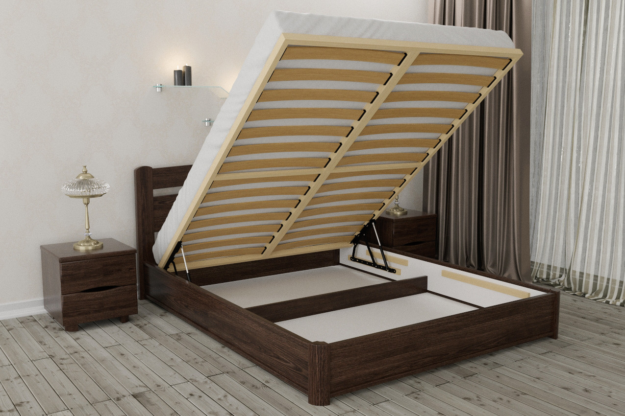 wooden lifting bed