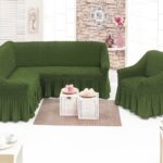 euro cover on the sofa green