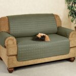 euro cover on the sofa green quilted