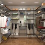 wardrobe with iron shelves