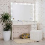 dressing table with palm tree