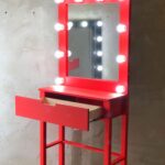 dressing room table red narrow