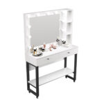 white dressing table with black legs