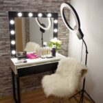 dressing table with black frame