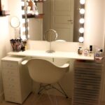 dressing table with transparent drawers