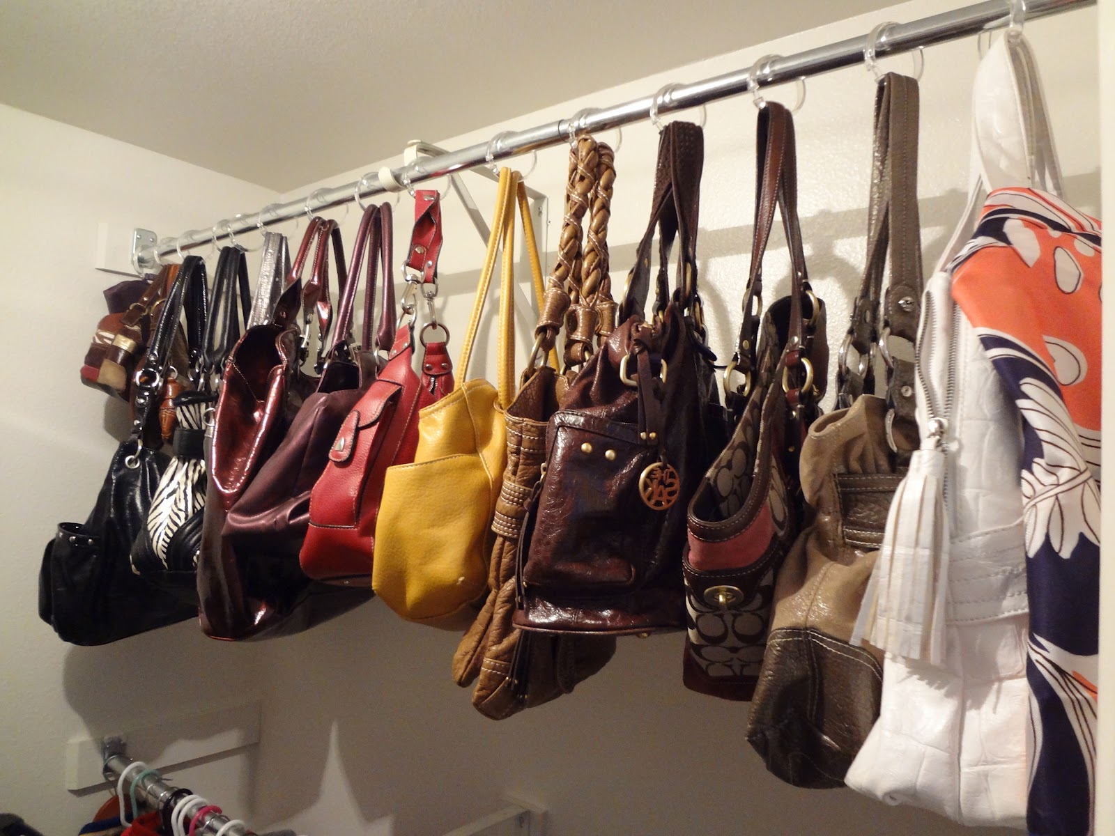 storage of bags in the closet