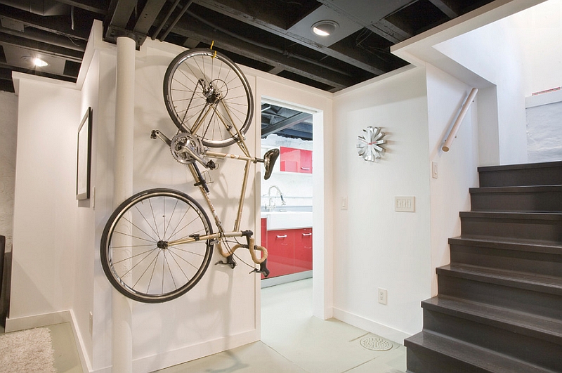 store the bike in the hallway