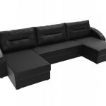 L shaped sofa black