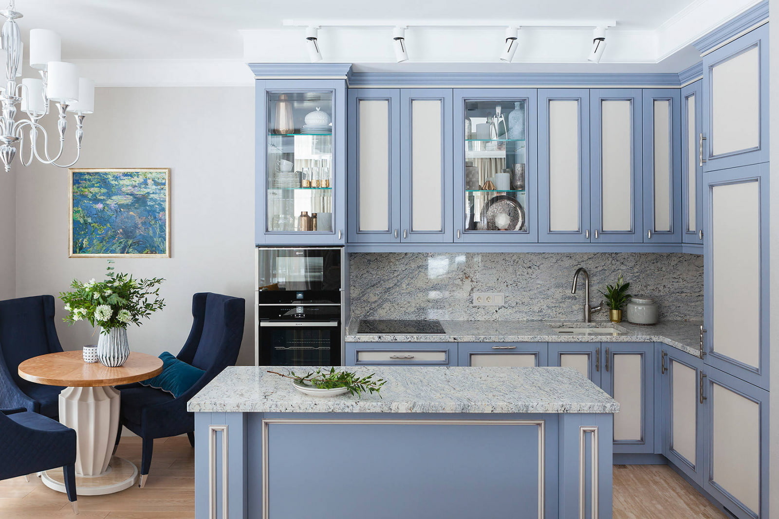 light blue kitchen set