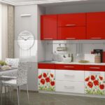 red kitchen facade