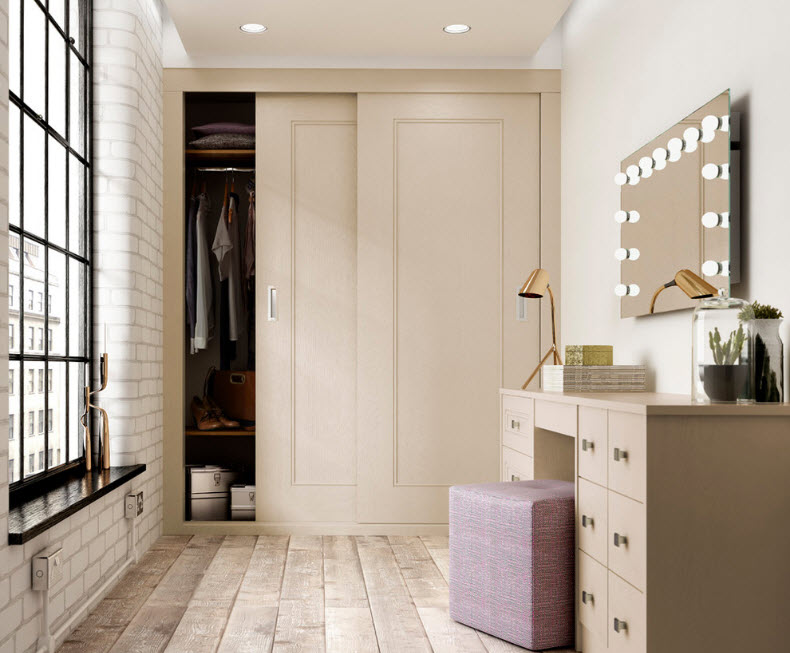 built-in wardrobe in the room