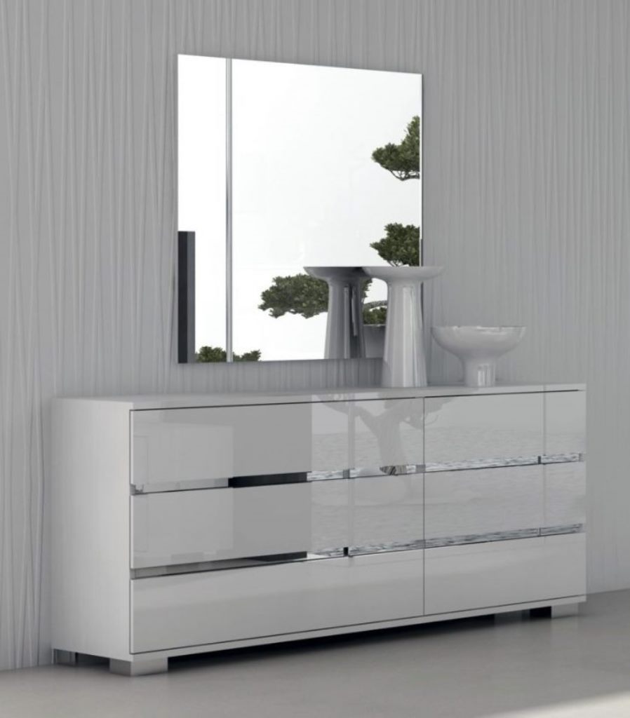 glossy dresser in the bedroom