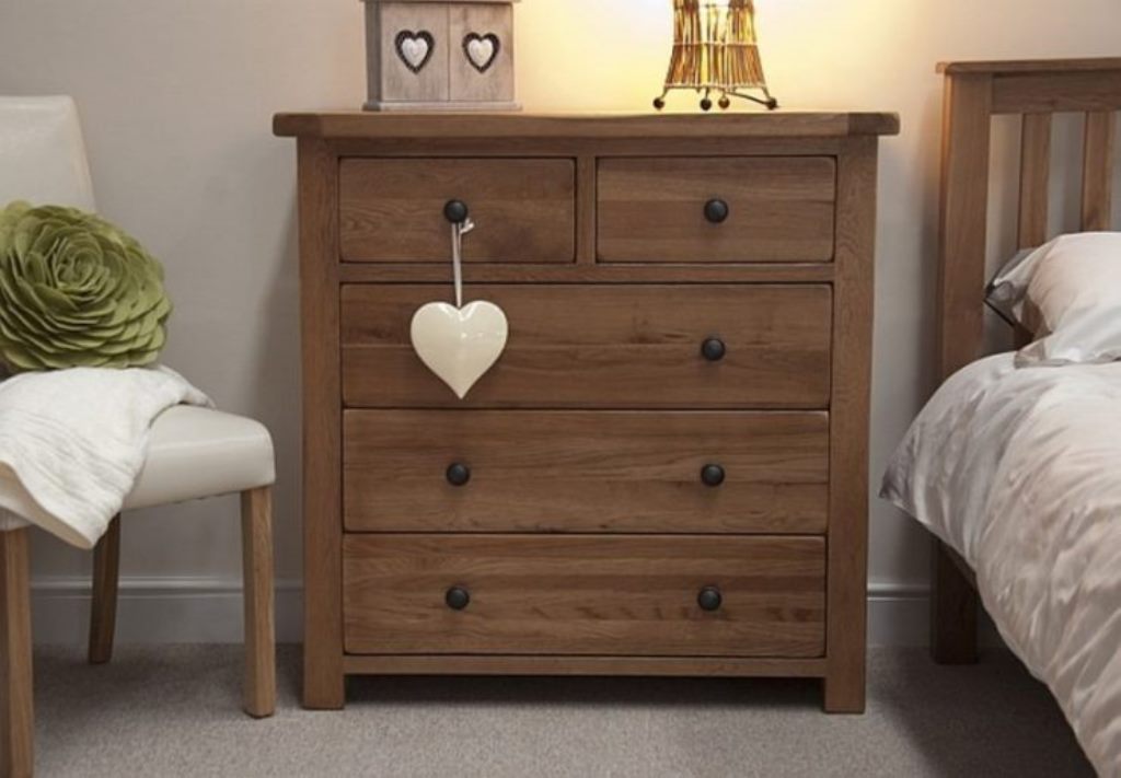 chest of drawers in the bedroom made of wood