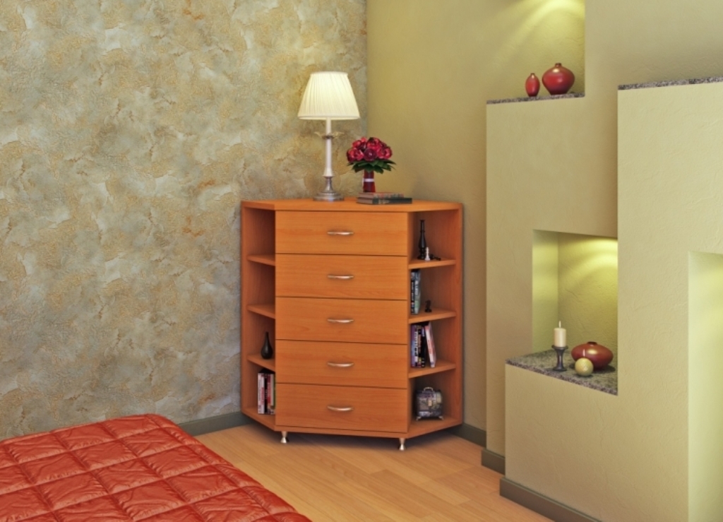 corner chest of drawers in the bedroom