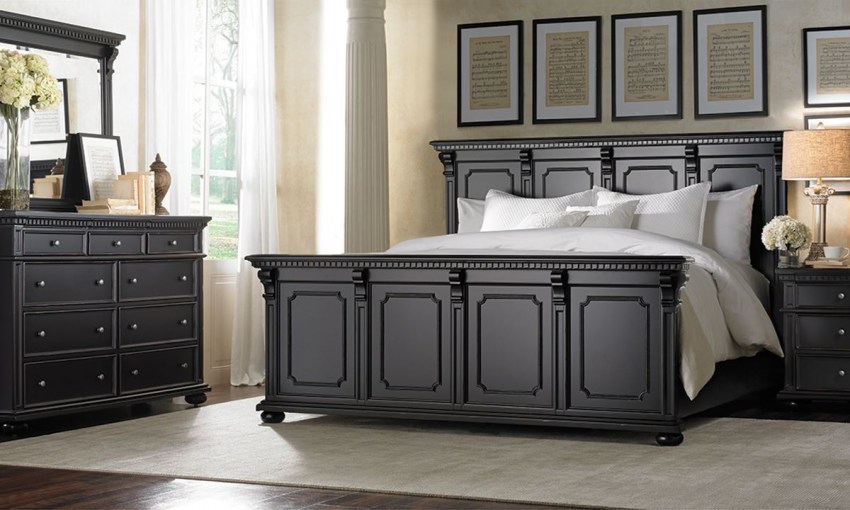 dark dresser in the bedroom