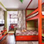 red baby bunk bed