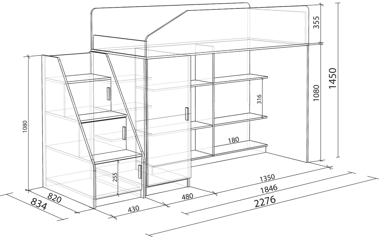 bed loft drawing