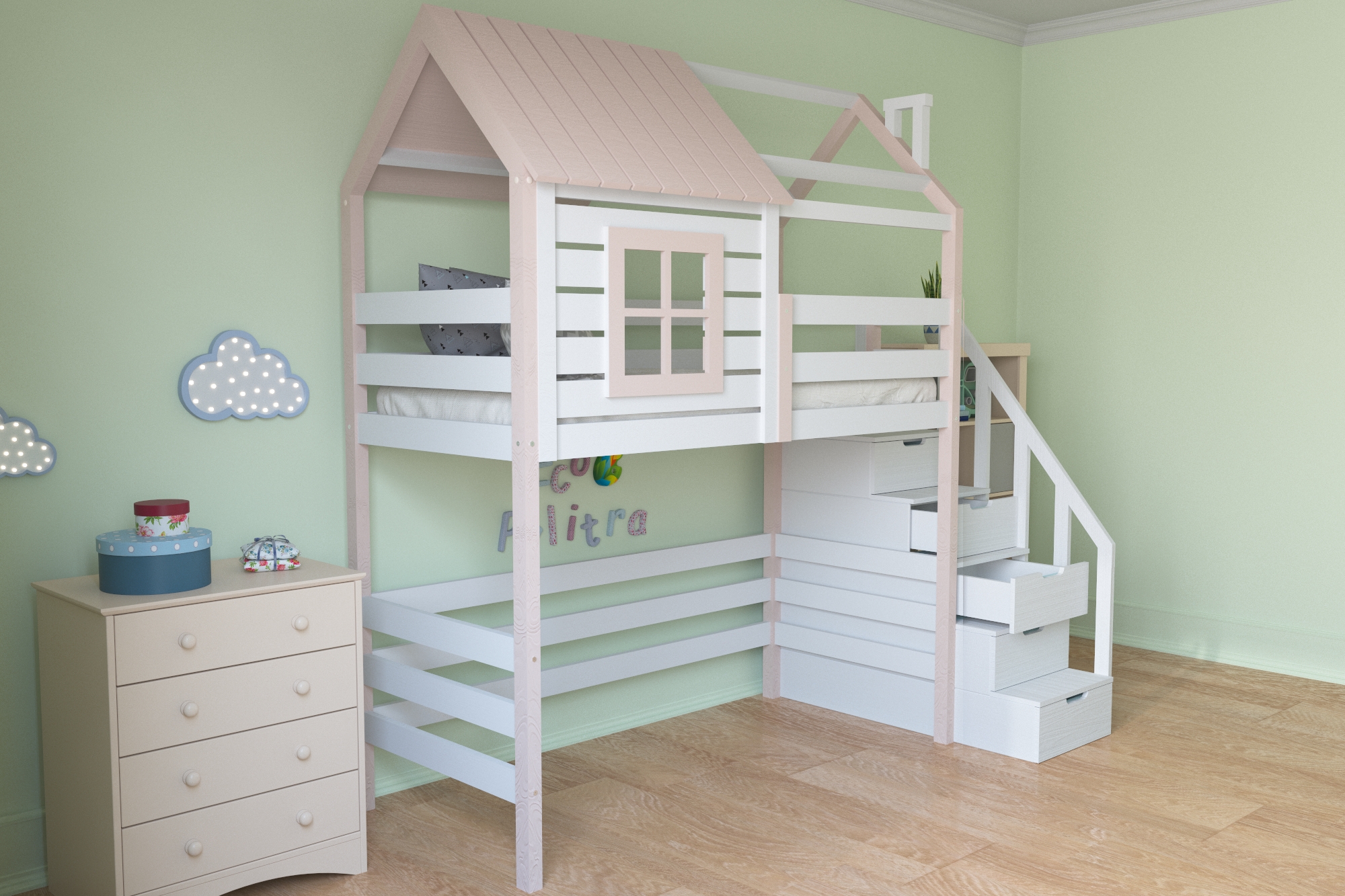 loft bed with ladder dresser