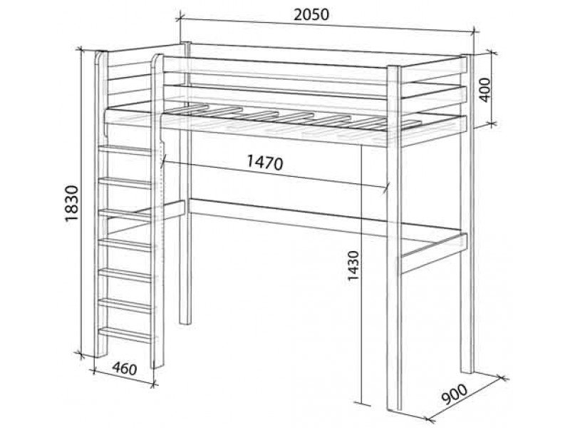 loft bed diagram