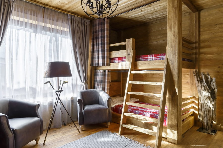 children's bunk bed made of wood