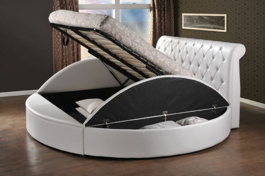 round bed with lifting mechanism