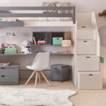 children's bunk bed with a table