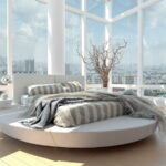 bed by the window in the bedroom photo ideas