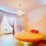 round bed yellow