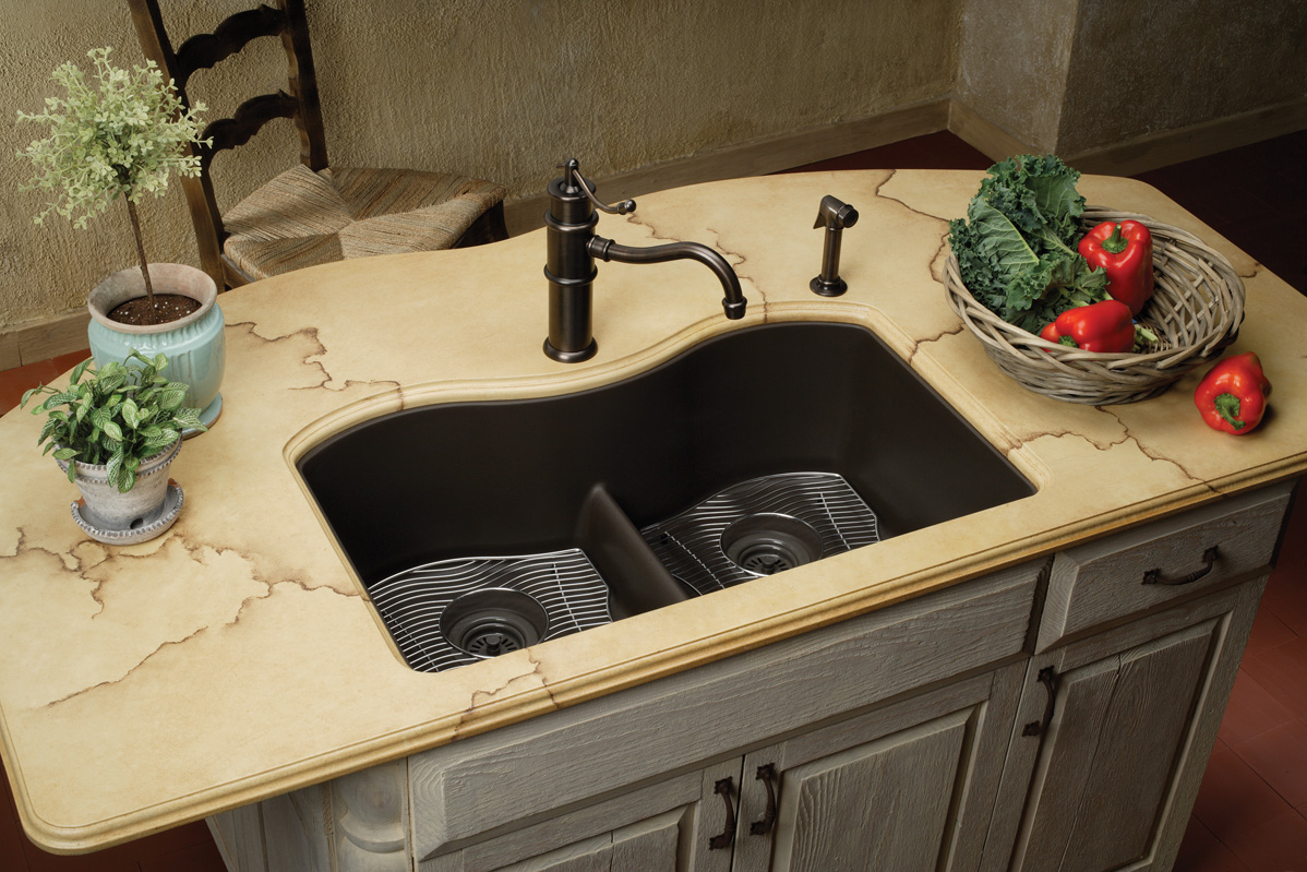 kitchen sink with cabinet photo