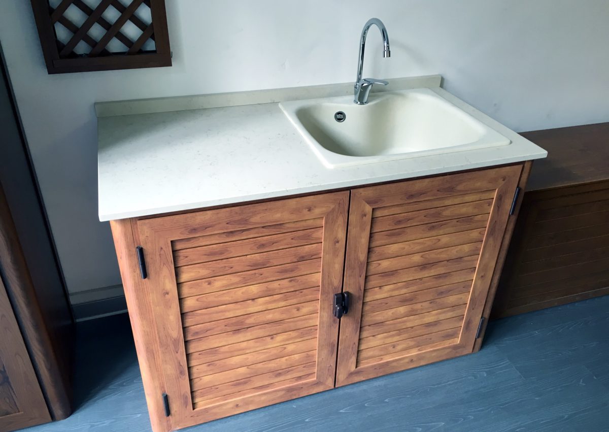 kitchen sink with cabinet